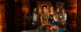 Von links: K&ouml;nig Theoderich (G&ouml;tz Otto), Ulfred (Simon Werner), Gai (Jan Liem), Prinzessin Matilda (Milena Tscharntke), Teo (Viet Anh Alexander Tran) und Fingerhut (Lea Drinda).