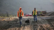 Parker walking with Dean Tosczak and dozer (dog). Parker walking with Dean Tosczak and dozer (dog).