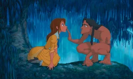 Tarzan findet Gefallen an Jane und versucht sich mit ihr zu verst&auml;ndigen, doch er hat nur die Sprache der Affen gelernt.