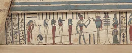 Mumienbett der Halbbr&Atilde;&frac14;der Titoi und Apollon(i), sp&Atilde;&curren;tptolem&Atilde;&curren;ische bis fr&Atilde;&frac14;hr&Atilde;&para;mische Zeit, 1. Jh. v. Chr. &acirc;&euro;&ldquo; 2. Jh. n. Chr., Holz.