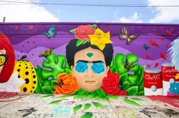 Wandbild in Wynwood, einem der angesagtesten Viertel von Miami, bekannt f&uuml;r seine vielen bunten Wandbilder.