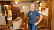 Host Jenny Marrs poses for a portrait in the Perry family home as seen on Fixer to Fabulous, Season 6.