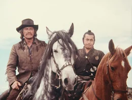 L-R: Charles Bronson als Link Stuart, Toshiro Mifune als Kuroda Jubei