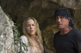L-R: Sarah (Julie Benz), Rambo (Sylvester Stallone)