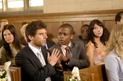 PSYCH -- "Speak Now Or Forever Hold Your Piece" Episode 1002 -- Pictured: (l-r) James Roday as Shawn Spencer, Dule Hill as Burton 'Gus' Guster -- USA Network Photo: Alan Zenuk
