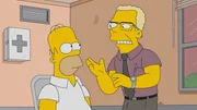 Während Marge langsam realisiert, dass das Gesetz, das sie durchbringt, eigentlich nur schlechtes bewirkt, muss sich Homer (l.) in der Therapie durchschlagen. Während Marge langsam realisiert, dass das Gesetz, das sie durchbringt, eigentlich nur schlechtes bewirkt, muss sich Homer (l.) in der Therapie durchschlagen.