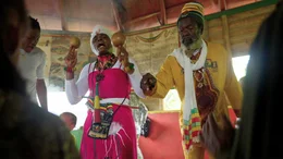 In einem Tempel in den Blue Mountains feiern Anh&auml;nger der Rastafari Religion den Sabbat.
