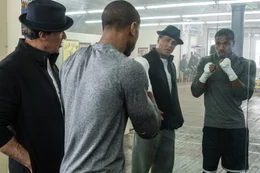 Rocky Balboa (Sylvester Stallone, l.); Adonis Johnson (Michael B. Jordan, r.)