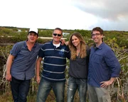 Das Team mit Ace, der w&auml;hrend eines Raketenstarts gesichtet wurde.