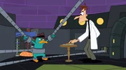 PHINEAS AND FERB - "Flop Starz" Đ There is a singing contest at the Googleplex Mall and Candace has to enter. Of course, Phineas and Ferb beat her to it and become one-hit wonders. To make matters worse, Candace is horrified to have to sing with them on stage. Meanwhile, Perry the Platypus foils Dr. Doofenshmirtz's evil plan to have a giant robot take over the city, on "Phineas and Ferb," airing FRIDAY, FEBRUARY 1 (8 p.m., ET) on Disney Channel. (DISNEY CHANNEL) PERRY THE PLATYPUS, DR. DOOFENSHMIRTZ