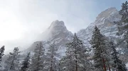 Dolomiten im Winter.