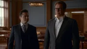 Pictured L-R: Freddy Rodriguez as Benny Col&oacute;n  and Michael Weatherly as Dr. Jason Bull