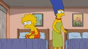 Lisa (l.) hat mal wieder ein neues Jazzst&uuml;ck komponiert und tr&auml;gt es stolz der Familie vor. Kurz darauf muss sie leider belauschen, wie Marge (r.) Homer gesteht, dass sie Jazz eigentlich gar nicht leiden kann. Lisa ist gekr&auml;nkt ...