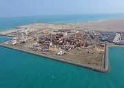 ABU DHABI &ndash; Aerial construction of Louvre Abu Dhabi site.
