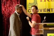 PSYCH -- "Shawn vs the Red Phantom" -- Pictured: (l-r) Dule Hill as Burton 'Gus' Guster, James Roday as Shawn Spencer -- USA Network Photo: Alan Zenuck