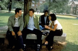 Die bestialischen Ereignisse &uuml;berschlagen sich, pl&ouml;tzlich ist jeder auch Opfer: Dewey (David Arquette, l.), Randy (Jamie Kennedy, 2.v.l.), Joel (Duane Martin, 2.v.r.) und Gale (Courteney Cox, r.) ...