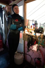 Vince Skiba patiently waiting to dive.