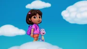 L-R: Diana Zerme&ntilde;o as the voice of Dora and Asher Colton Spence as the voice of Boots in DORA Streaming Paramount+.