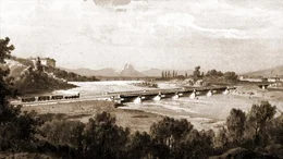 In entz&uuml;ckenden Animationen fahren in dieser Dokumentation von ERBE &Ouml;STERREICH die Z&uuml;ge durch die Landschaft, hier &uuml;ber die Br&uuml;cke bei Traun.