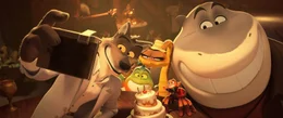 v.li.: Mr. Wolf, Mr. Piranha, Mr. Snake, Ms. Tarantula, Mr. Shark