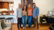 Dave and Jenny with the homeowners during the reveal, as seen on Fixer to Fabulous, Season 6.