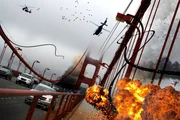 Nachstellung eines Chaos auf der Golden Gate Bridge.