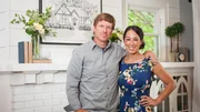 Hosts Chip and Joanna Gaines in the newly remodeled living room, as seen on Fixer Upper. (Portrait)