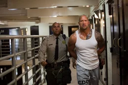On the left: Driver (Dwayne Johnson)