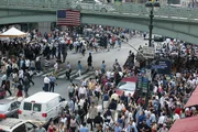 NEW YORK - AUGUST 15:  Hundreds of New York residents stand outside Grand Central Station during a blackout that affected the gesamte city and most of the eastern part of North America.