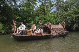 Das Boot, mit dem Humboldt, Bonpland und die Besatzung auf dem Orinoco unterwegs war, bot nur wenig Platz. Je mehr Pflanzen und Tiere die Wissenschaftler im Verlauf der Reise sammelten, desto gef&auml;hrlicher wurde das Unternehmen.