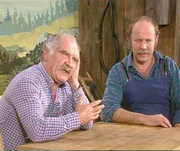 l-r: August Meierhofer (Peter Steiner), Bartl Brunnleitner (Franz. A. Huber)