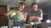 Wright and partner making drugs in a trailer.