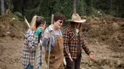 L-R: Zoey, Debbie, and Misty talking in the garden