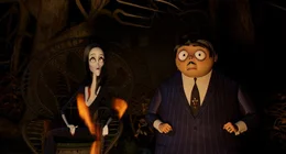 L-R: Morticia Addams, Gomez Addams