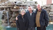 Lucas Congdon, Diane Schumacher and Scott Schumacher in front of their new pool.