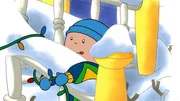 Caillou schmückt das Haus weihnachtlich.