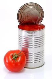 Canned TomatoesCan of peeled tomatoes on bright background