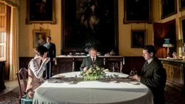 (v.l.n.r.) Lady Mary (Michelle Dockery); Robert Crawley (Hugh Bonneville ); Tom Branson (Allen Leech)