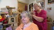 Elke (re) schneidet Dagmar die Haare Elke (re) schneidet Dagmar die Haare