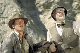L-R: Indiana Jones (Harrison Ford), Professor Henry Jones (Sean Connery)