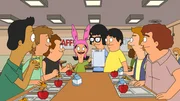 Zeke (3.v.l.), Louise (4.v.l.), Tina (4.v.r.), Gene (3.v.r.) und Jimmy Jr. (2.v.r.)