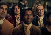 l-r: Wolfgang Amadeus Mozart (Will Sharpe), Antonio Salieri (Paul Bettany)