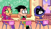 v.li.: Starfire, Robin, Raven