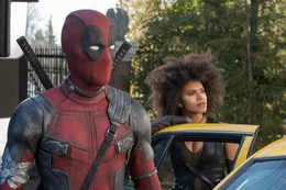 L-R: Wade Wilson / Deadpool / Voice of Juggernaut (Ryan Reynolds) and Domino (Zazie Beetz)