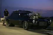 Monza preps his car for race night. Monza preps his car for race night.