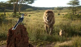 L - R: Zazu, Mufasa, Simba