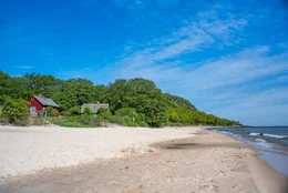 Stenshuvud National Park Lush forests with High Biodiversity and Long Sandy Beach in Osterlen Skane, South Sweden.