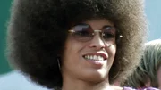 Angela Davis als Gast auf den Jugendweltfestspielen in Ost-Berlin.
