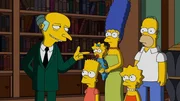 Nachdem ganz Springfield von einem Feuer zerst&ouml;rt wurde, bitten die Simpsons Mr. Burns (l.) um Hilfe. Wird dieser die Stadt wiederaufbauen?