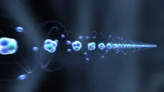 Atoms in a strand of hair. CGI STILL Atoms in a strand of hair. CGI STILL